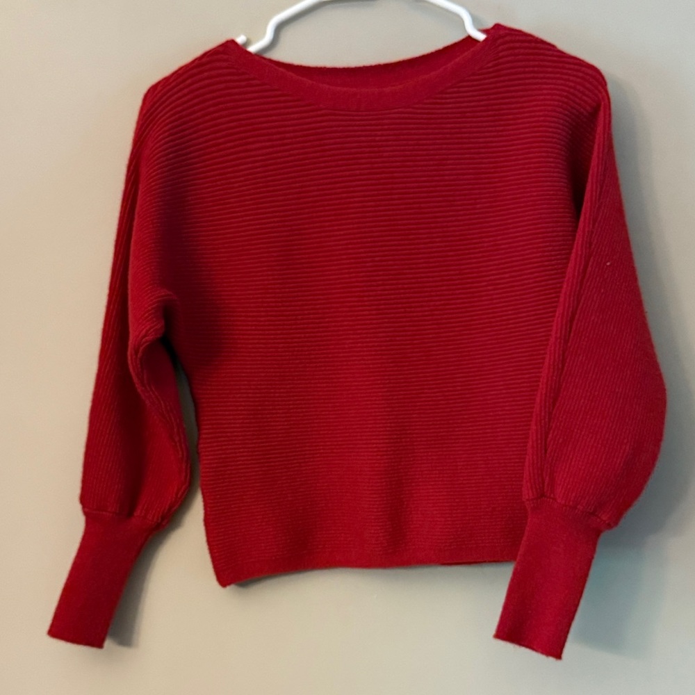 SHEIN Vibrant Red Crew Neck Sweater